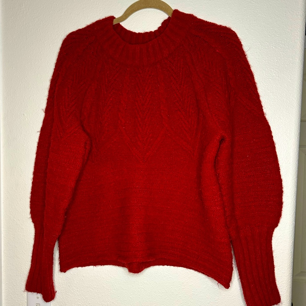 Mock-neck Cable Knit Sweater